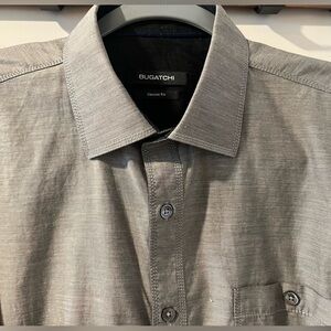 Bugatchi Men’s Taupe Classic fit Dress Shirt Lg